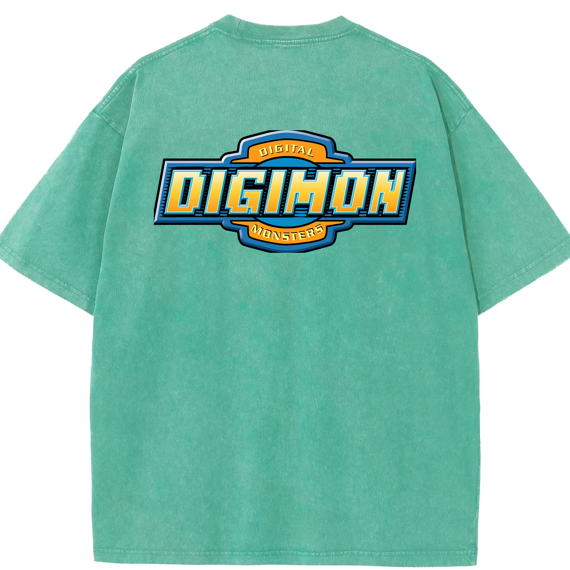 （画像用） Digimon デジタルモンスター/デジモン 綿100% ヴィンテージ風 半袖Tシャツ（背面プリント）